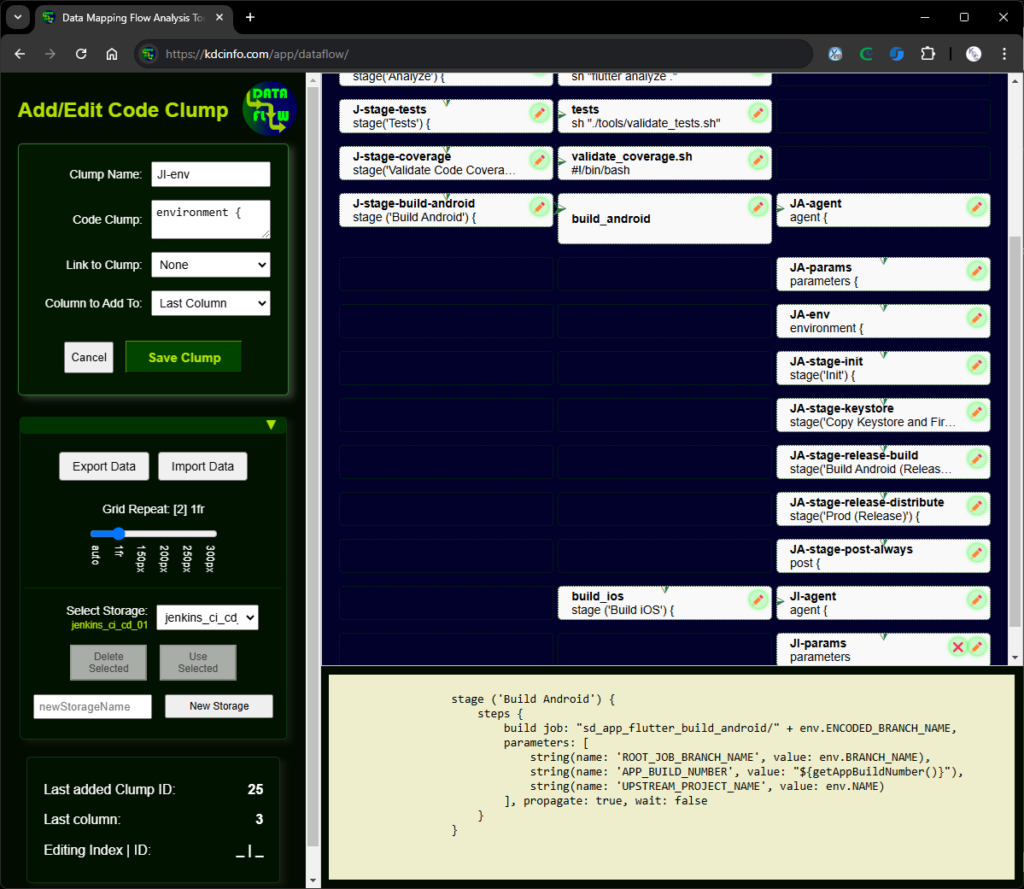 Data Clump Flow App Screenshot