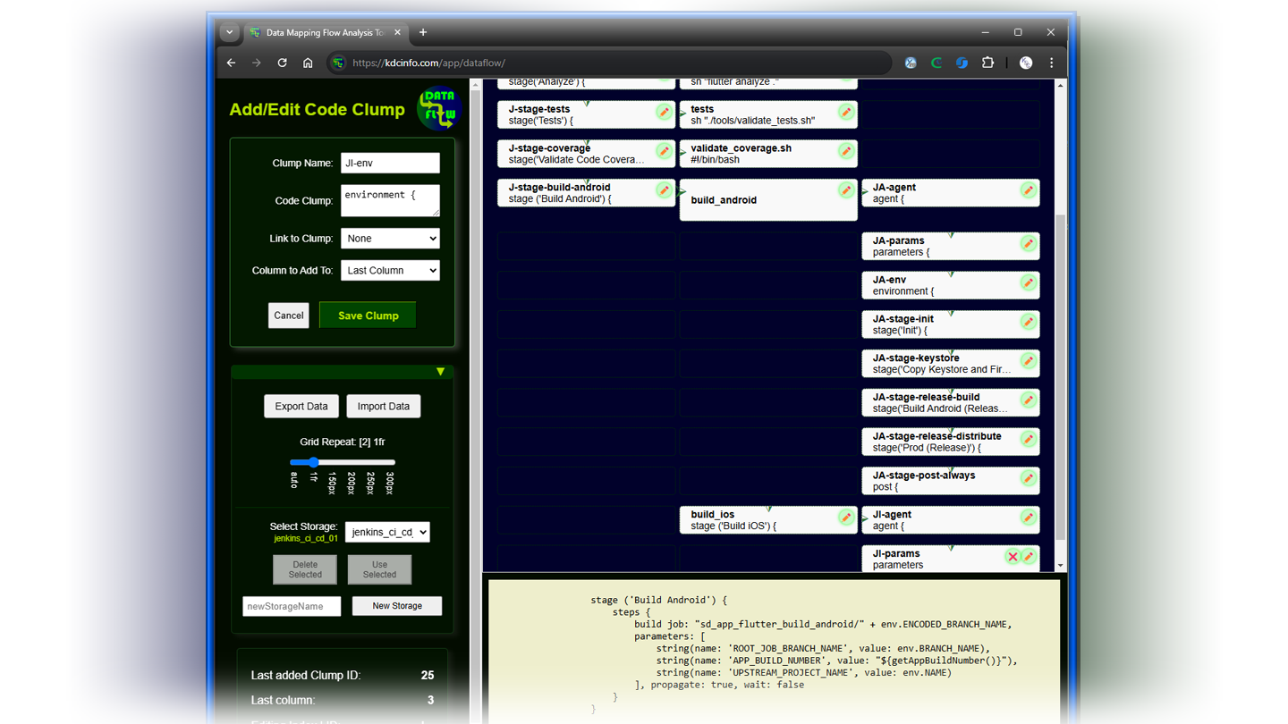 Data Clump Flow App Screenshot