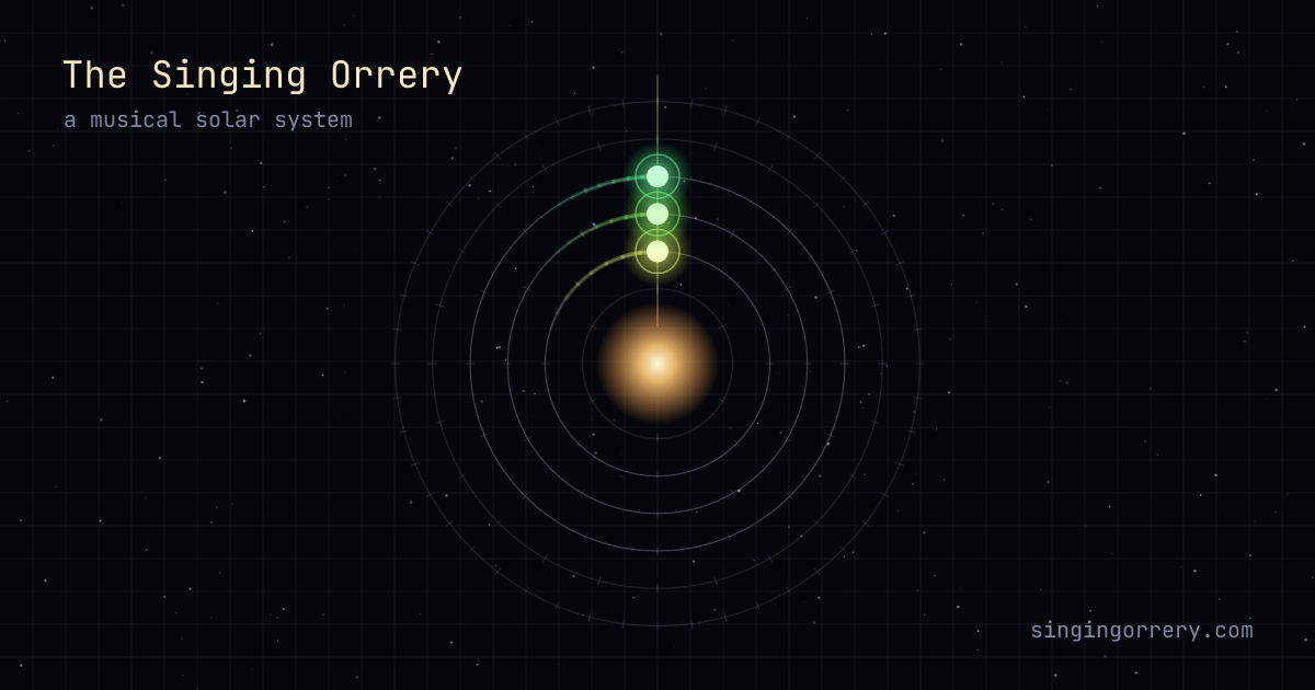 Full logo of site: singingorrery.com